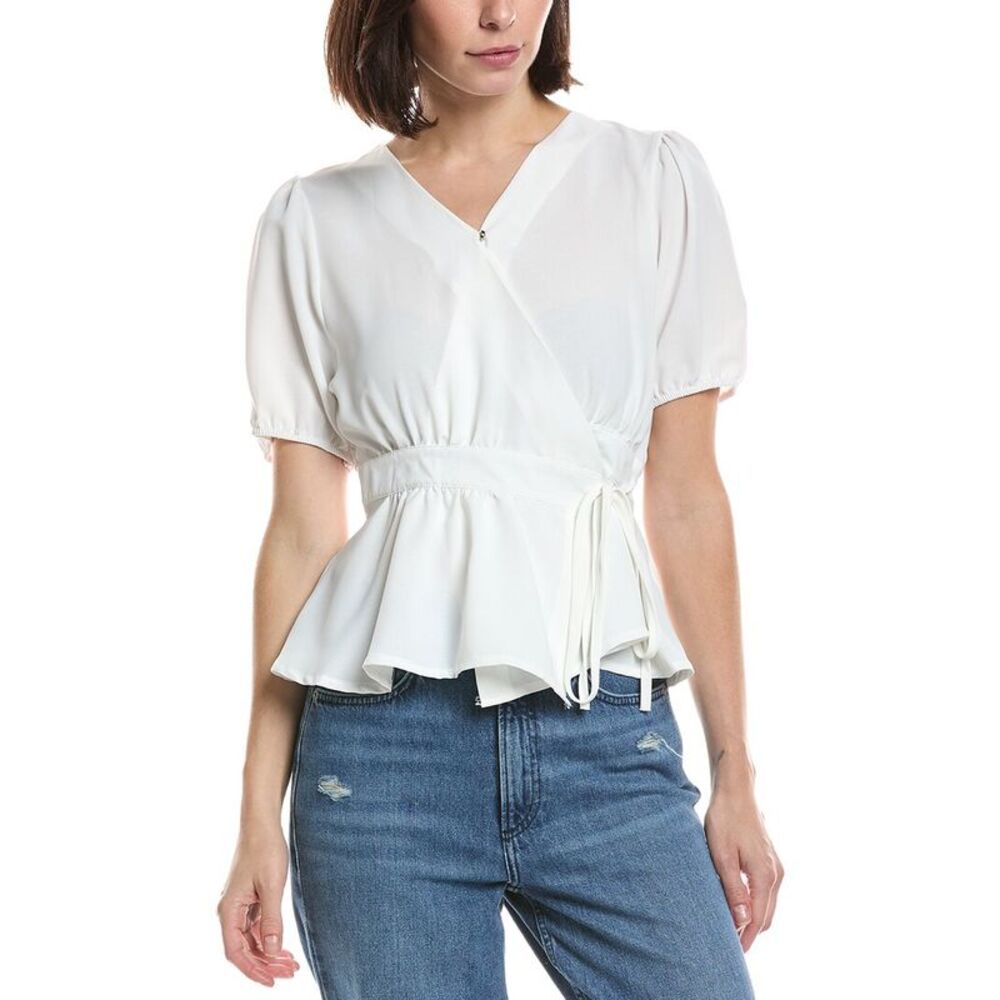 Hl Affair Womens  Short Sleeve Top, White